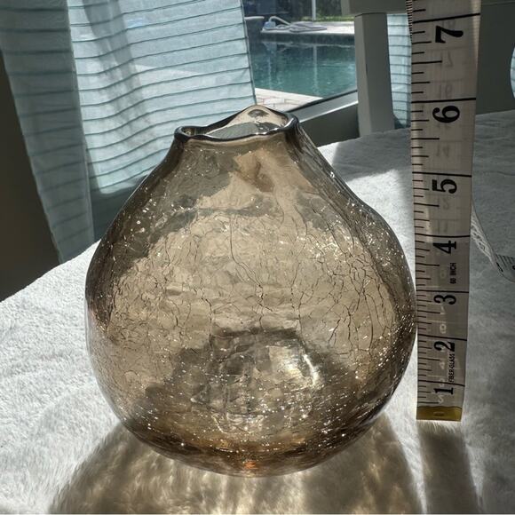 Anthropologie cracked glass abstract avant-garde vase - Picture 3 of 8
